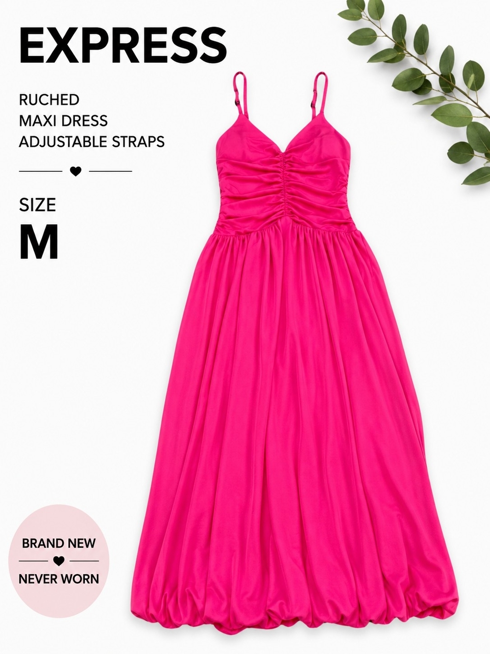 Express Girls' Ruched Maxi Dress - Bright Pink